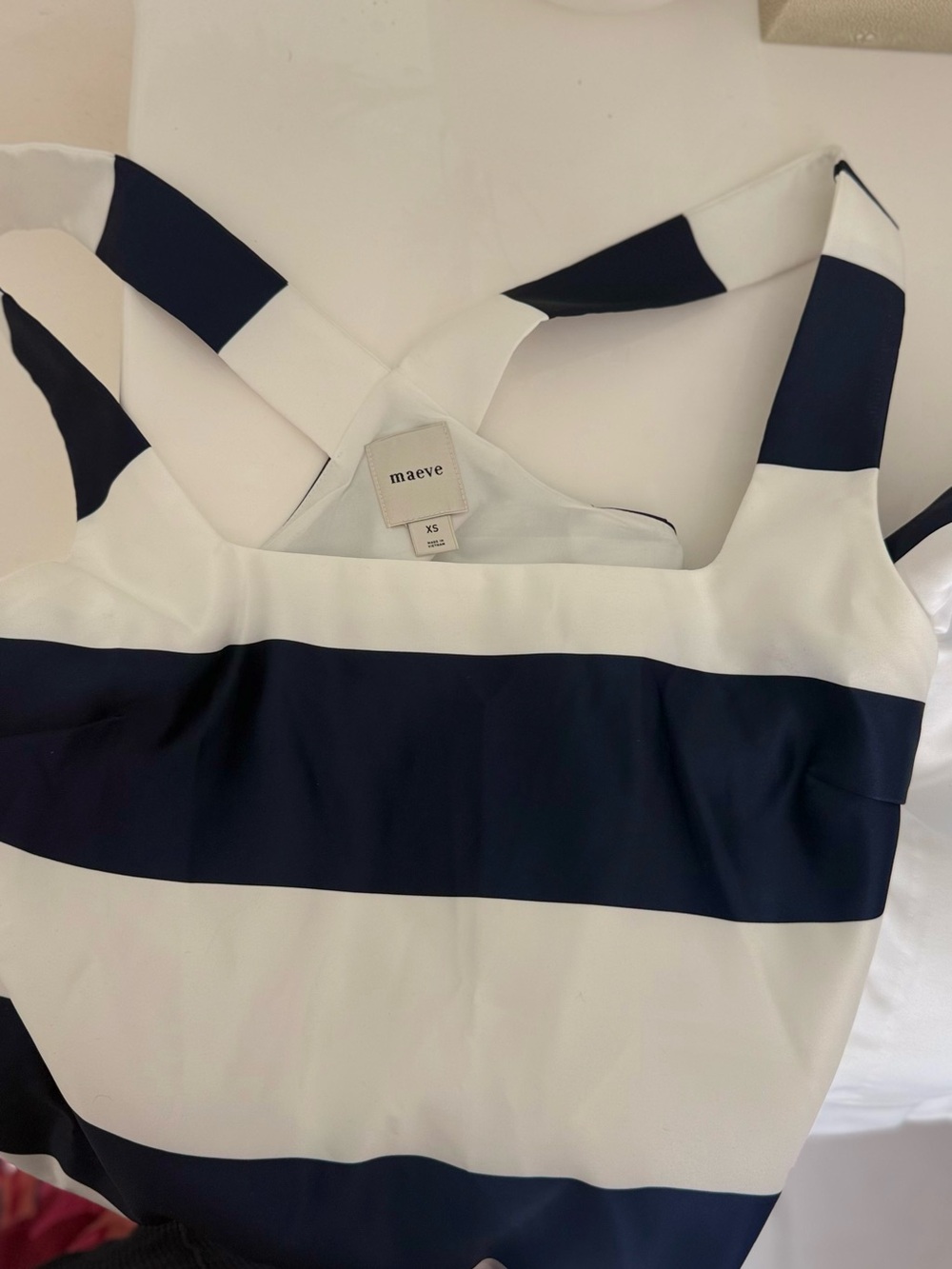 Maeve Navy and White Striped Two-Piece Skirt Set - Picture 8 of 9
